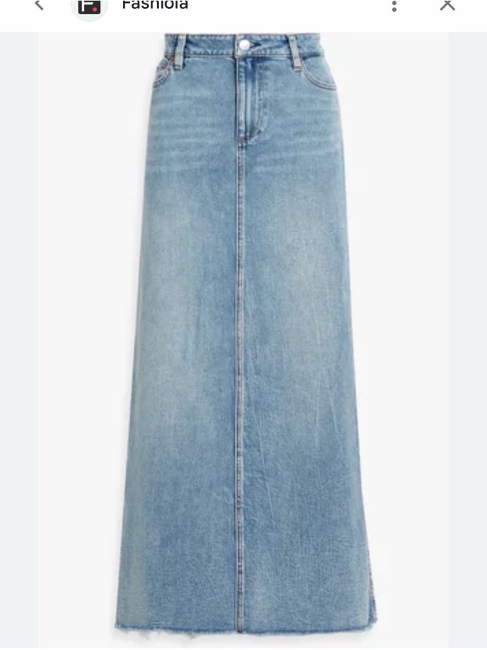 Alice + Olivia Light Blue Denim A-Line Maxi Skirt